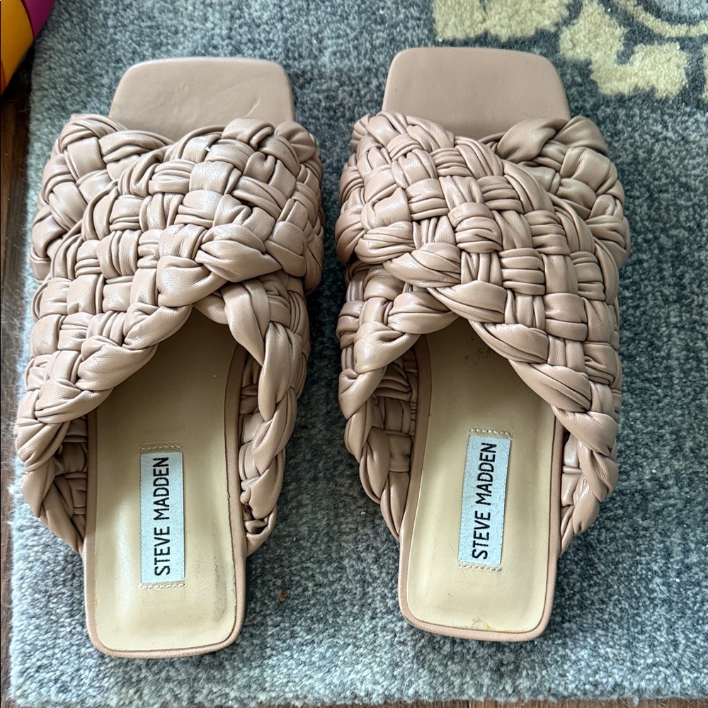 Steve Madden Women's Beige Braided Sandals